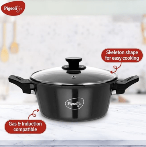 Pigeon Hard Anodised All in One Super Cooker Pro 3 litre with Pressure Cooker Outer Lid, Glass lid and Deep Frying Basket (14941) - Black - Image 3